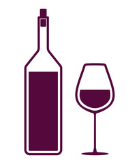 Wine bottle and a glass icon