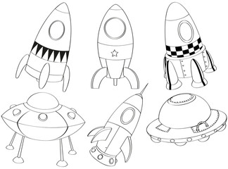 Silhouettes of the different spaceships