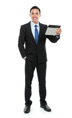 Business man holding a tablet PC