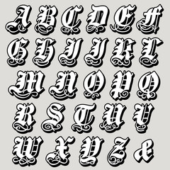 Complete Gothic alphabet