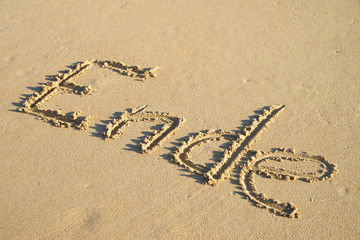 Strand mit dem Wort Ende