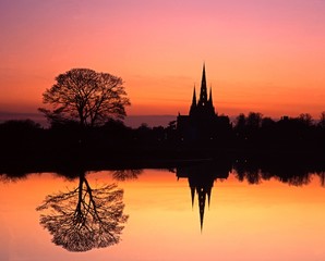 Cathedral at sunset, Lichfield © Arena Photo UK