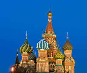 Fototapeta na wymiar St. Basil's Cathedral in twilight, Moscow, Russia