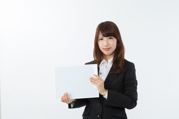 Naklejka premium ビジネス 女性 日本 ホワイトボード