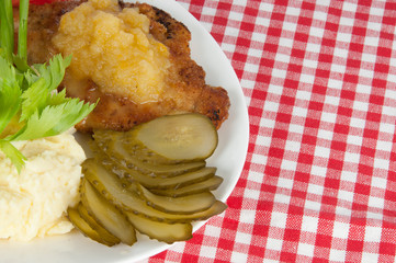 Mashed potatoes with pork steak