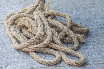 Fototapeta premium The big rope on the floor