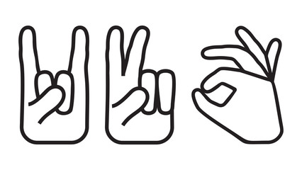 Hand icons set