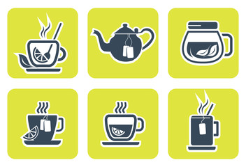 Tea icons set