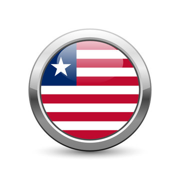 Liberian flag icon web button