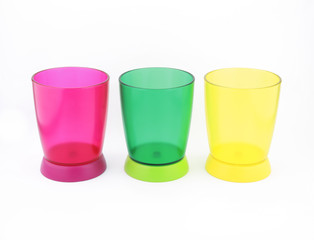 colorful plastic cups