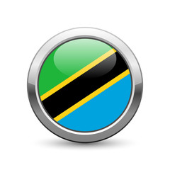 Fototapeta premium Tanzanian flag icon web button