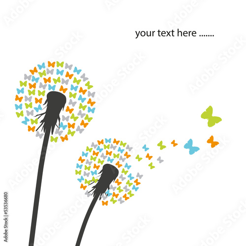 Pusteblume Mit Schmetterlingen Stock Image And Royalty Free