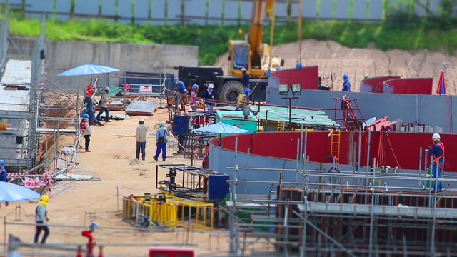 Working in construction field - Time lapse
