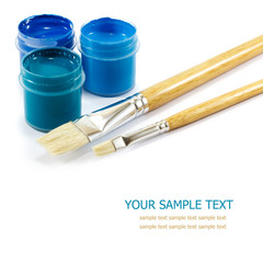 Paints and brushes