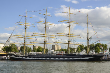 bateau Ruzenshtern,Gréement, armada 2013, Rouen, 76