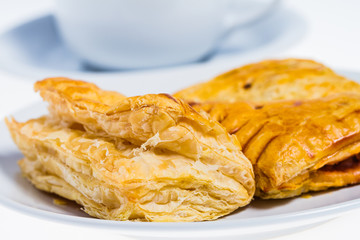 assorted flavour pie with coffee