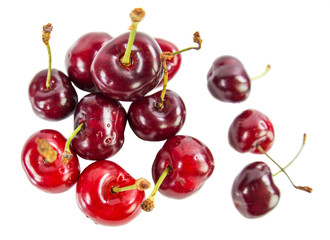 A bunch of cherry fruit