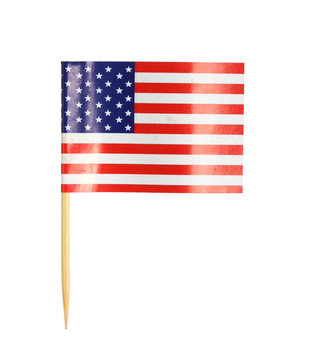 America flag toothpick isolated on white background