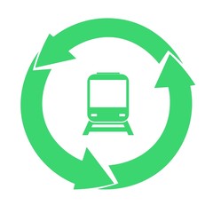 Train dans un symbole recyclage
