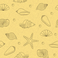 Seamless pattern with shells