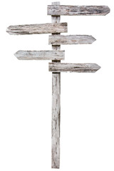 Old wood sign against a white background with clipping path