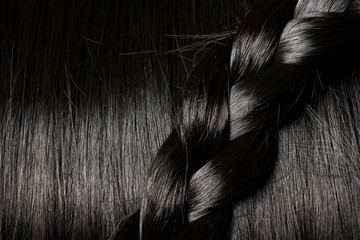 Beautiful black hair with braid