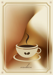 Coffee menu card. Vector vintage illustration flyer.