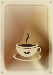 Coffee menu card. Vector vintage illustration flyer.