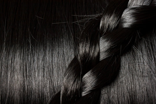 Beautiful black hair with braid