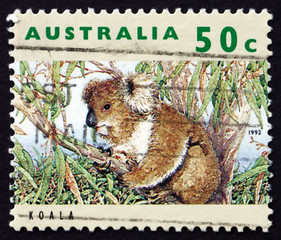 Postage stamp Australia 1992 Koala, Herbivorous Marsupial © laufer