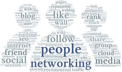 People networking conept in word tag cloud