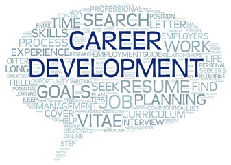 Career development in word tag cloud