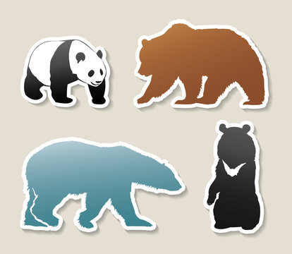 Set of bear banners