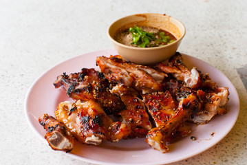 Thai food roast chicken with sauce
