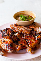 Thai food roast chicken with sauce