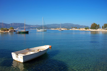 Fototapeta na wymiar Mandraki harbour, Kastellorizo island, Greece