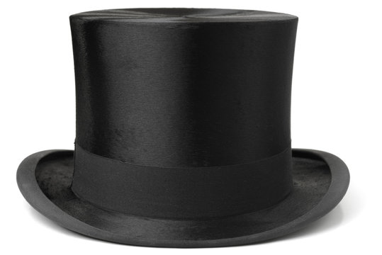 Black top hat isolated on white background