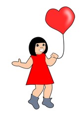 Obraz na płótnie Canvas Little Girl with Ballon.