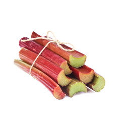 rhubarb on white background