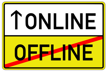 Online Offline Schild Tafel  #130621-svg03
