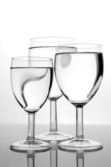 Three Glasses with Liquid
