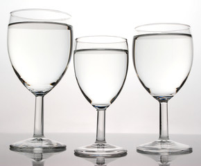 Three glasses of water