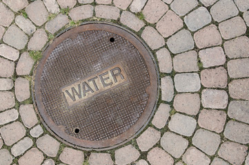 Water Manhole cover with brick