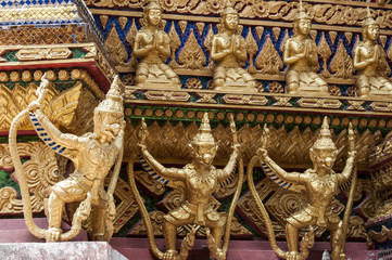 Fototapeta premium Interior of a Buddhist temple in Thailand