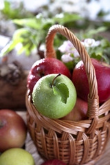 Healthy Organic Apples in the Basket.
