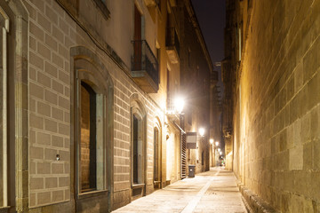 Fototapeta na wymiar night view of old narrow street
