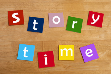 story time - display words for school children.