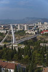 Millennium bridge over Moraca river, Podgorica, Montenegro