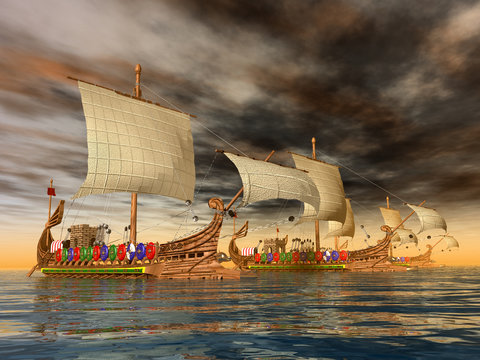 Alte römische Kriegsschiffe