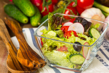 Garden salad with fresh vegetables